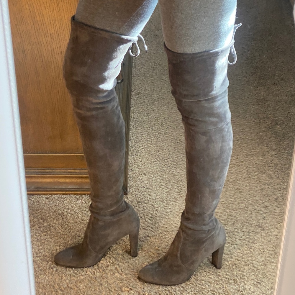 Stuart Weitzman over the knee dark grey boots size 10